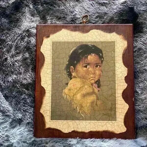 VTG 1960's First Nations Indigenous  Wood picture
